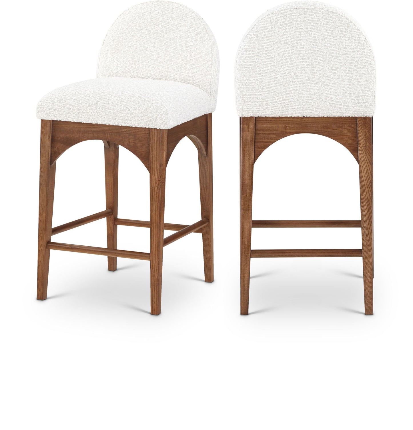 Waldorf - Boucle Stool With Brown Legs