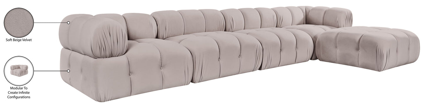 Orin - Fabric Velvet 5 Piece Modular Sectional