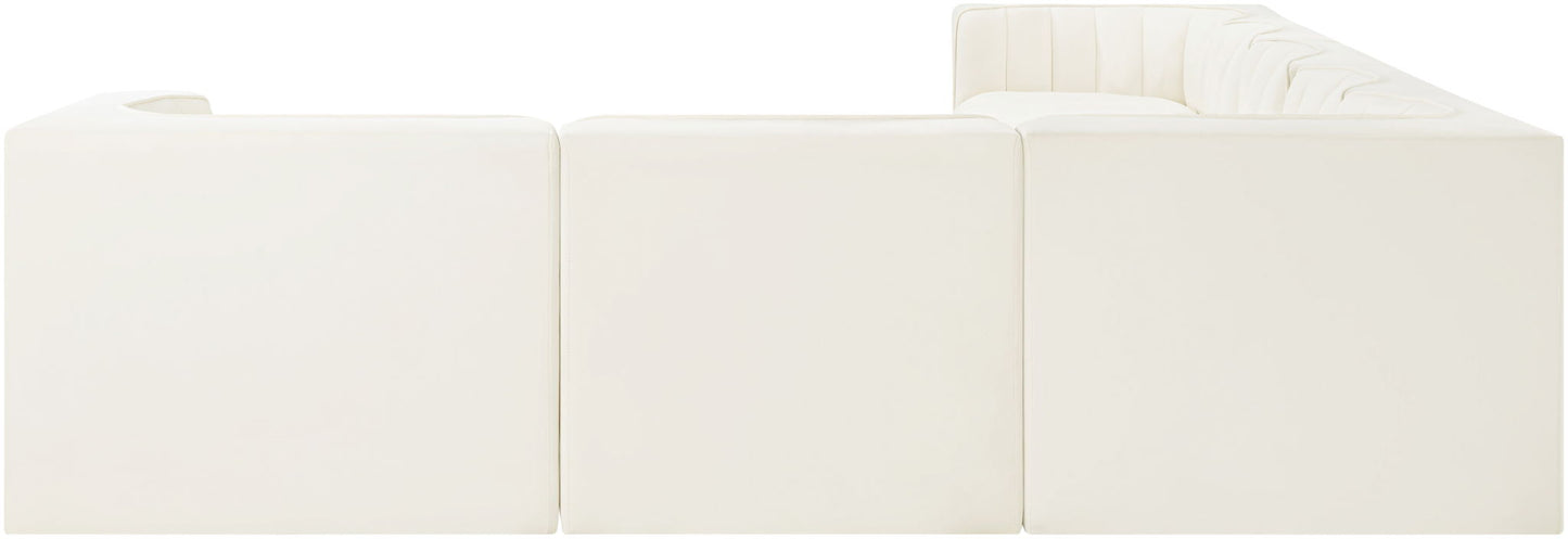 Rummi - Velvet Performance Fabric Upholstered 7 Piece Modular Sectional (With 3 Corner Chairs)