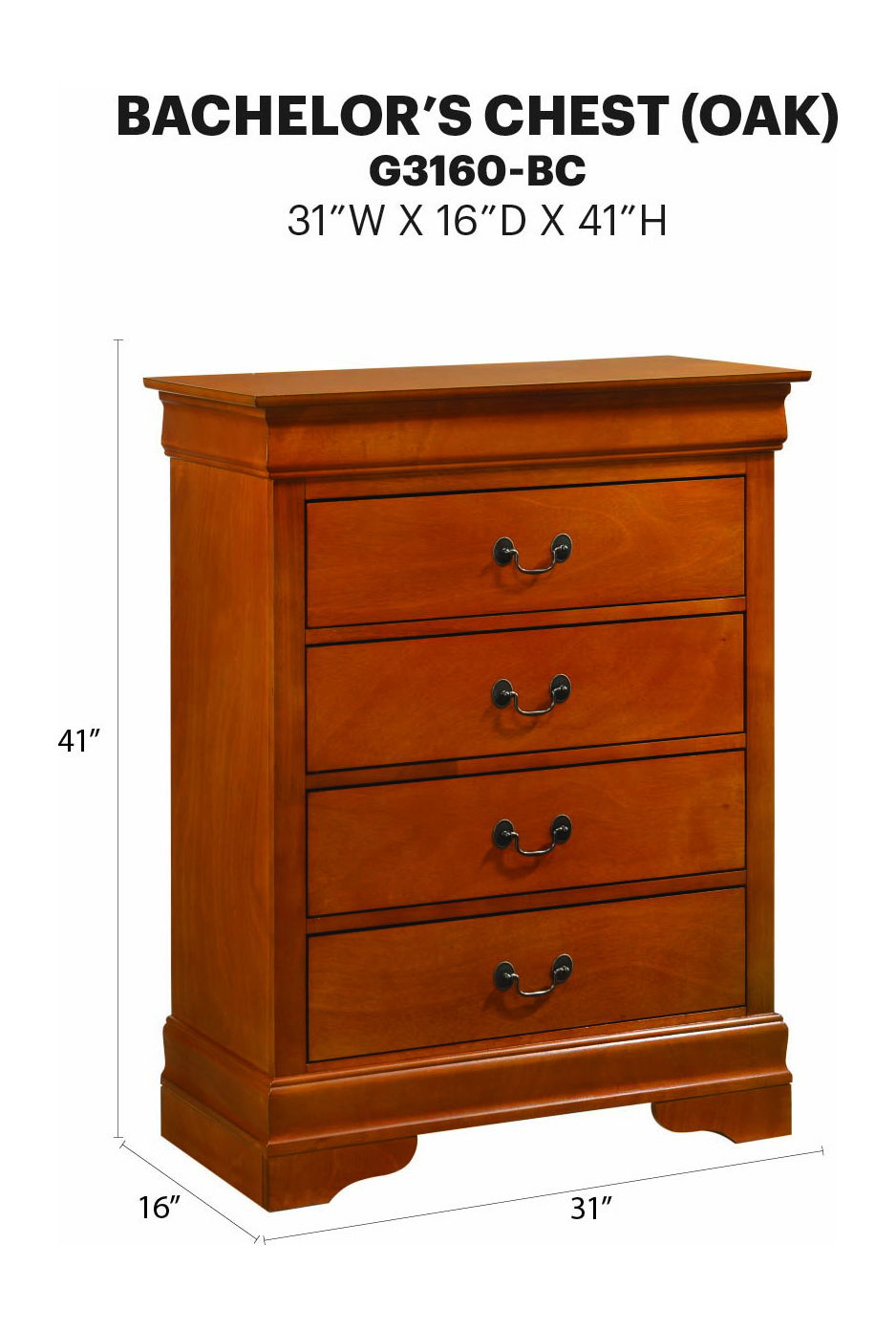 Glory Furniture - Louis Phillipe - Chest