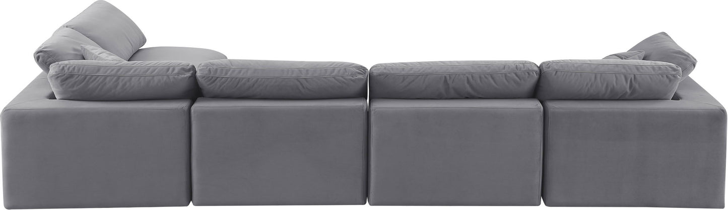 Comfy - 5 Piece Velvet Modular Sectional