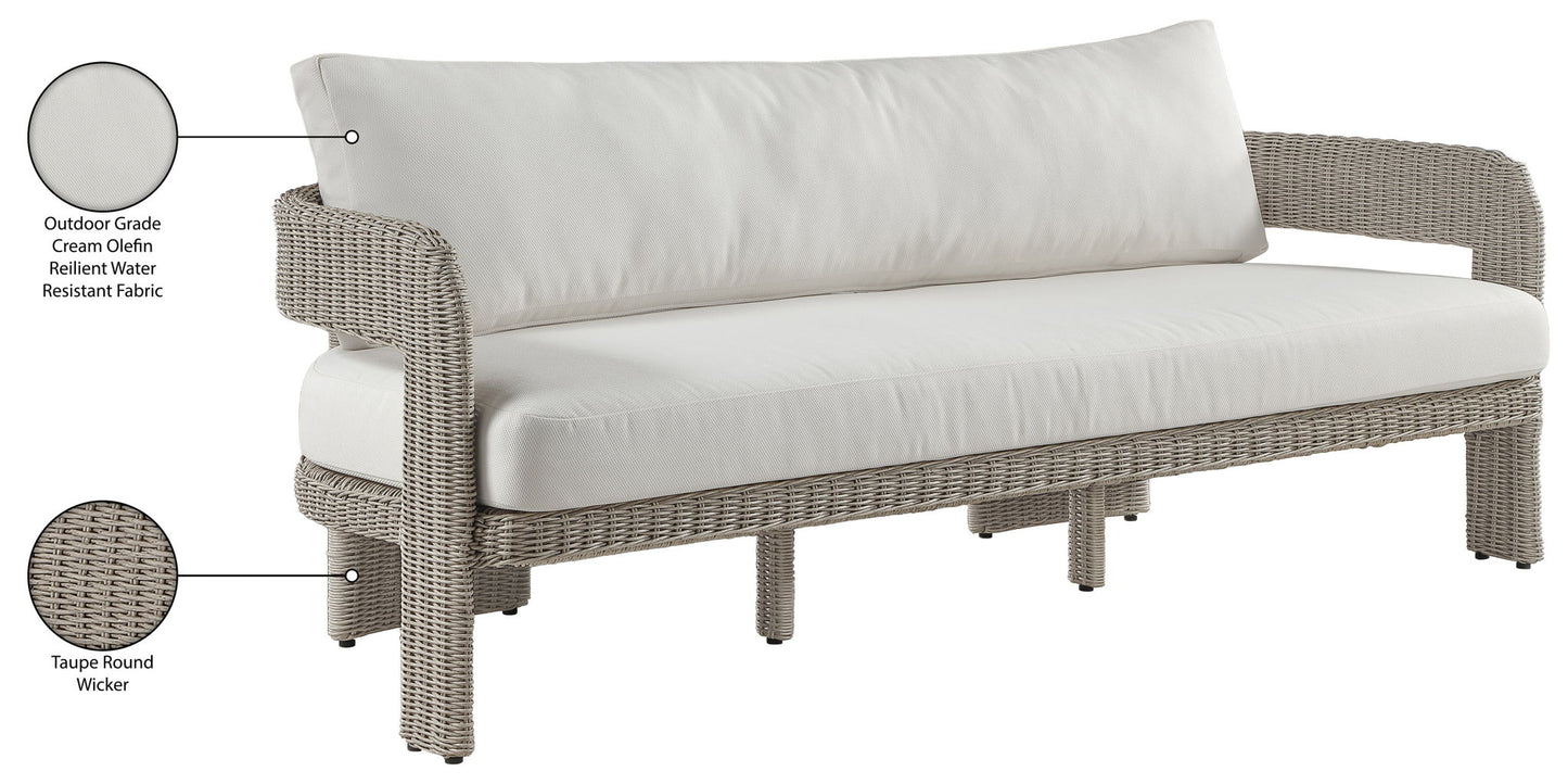 Sandbay - Olefin Water Resistant Fabric And Wicker Outdoor Patio Sofa
