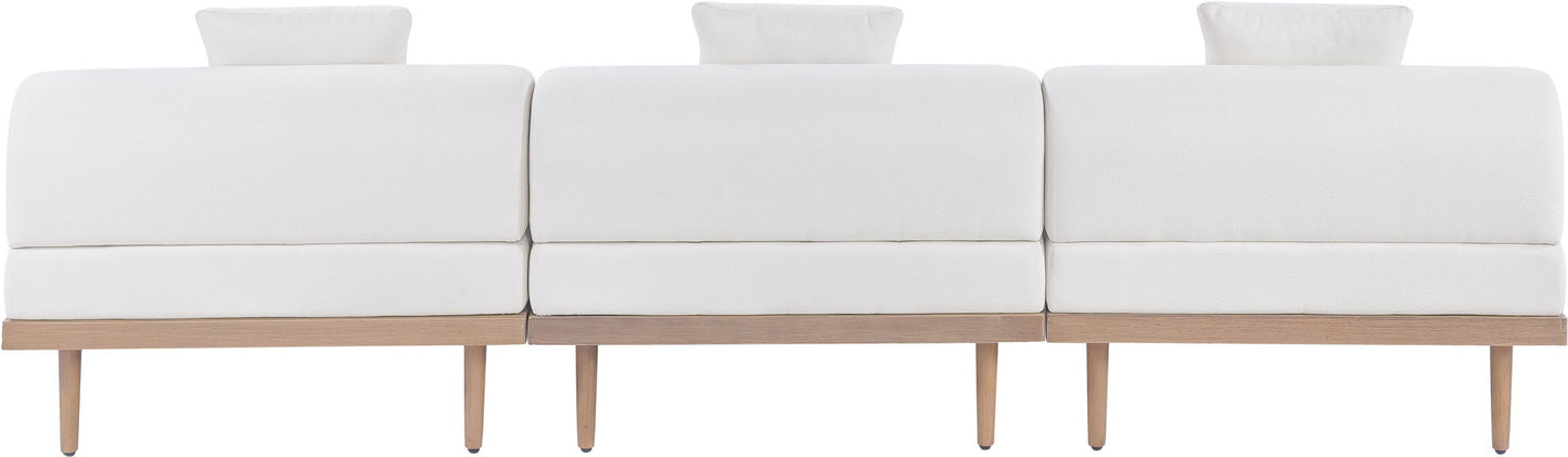 Laguna - 3 Piece Resilient Water Resistant Fabric 106.5" Outdoor Patio Armless Modular Sofa