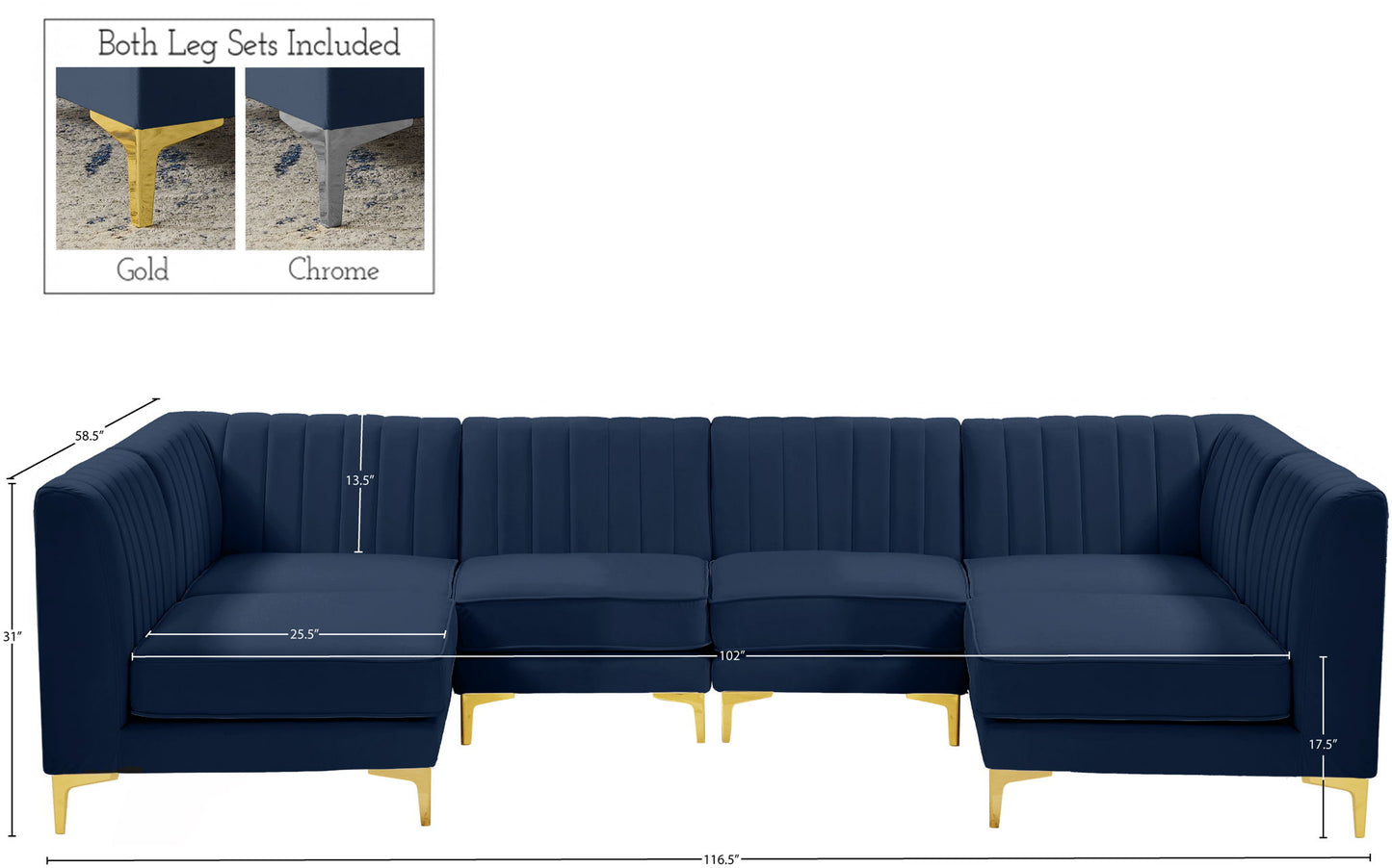 Alina - 6 Piece Modular U-Shaped Sectional