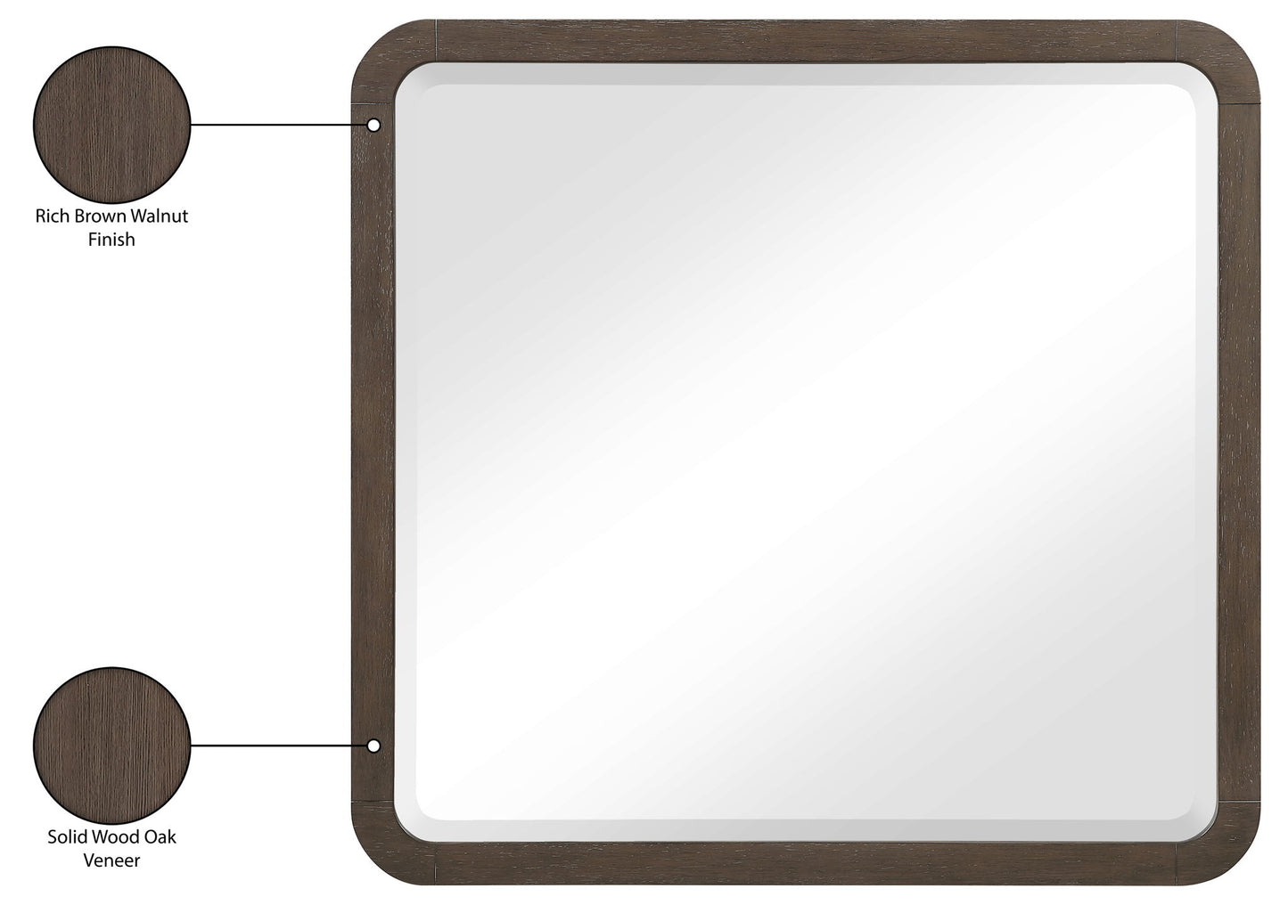 Morino - Oak Veneer And Solid Wood Mirror - Brown