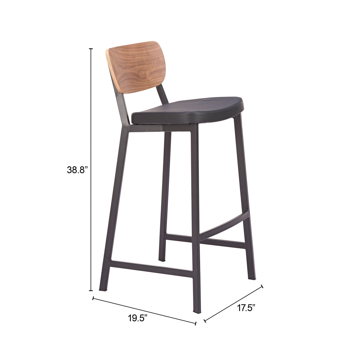 Ardenne - Barstool (Set of 2) - Black / Brown
