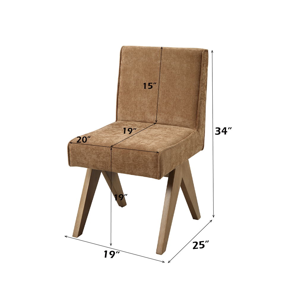 Zoey - Side Chair (Set of 2) - Chocolate Chenille & Oak