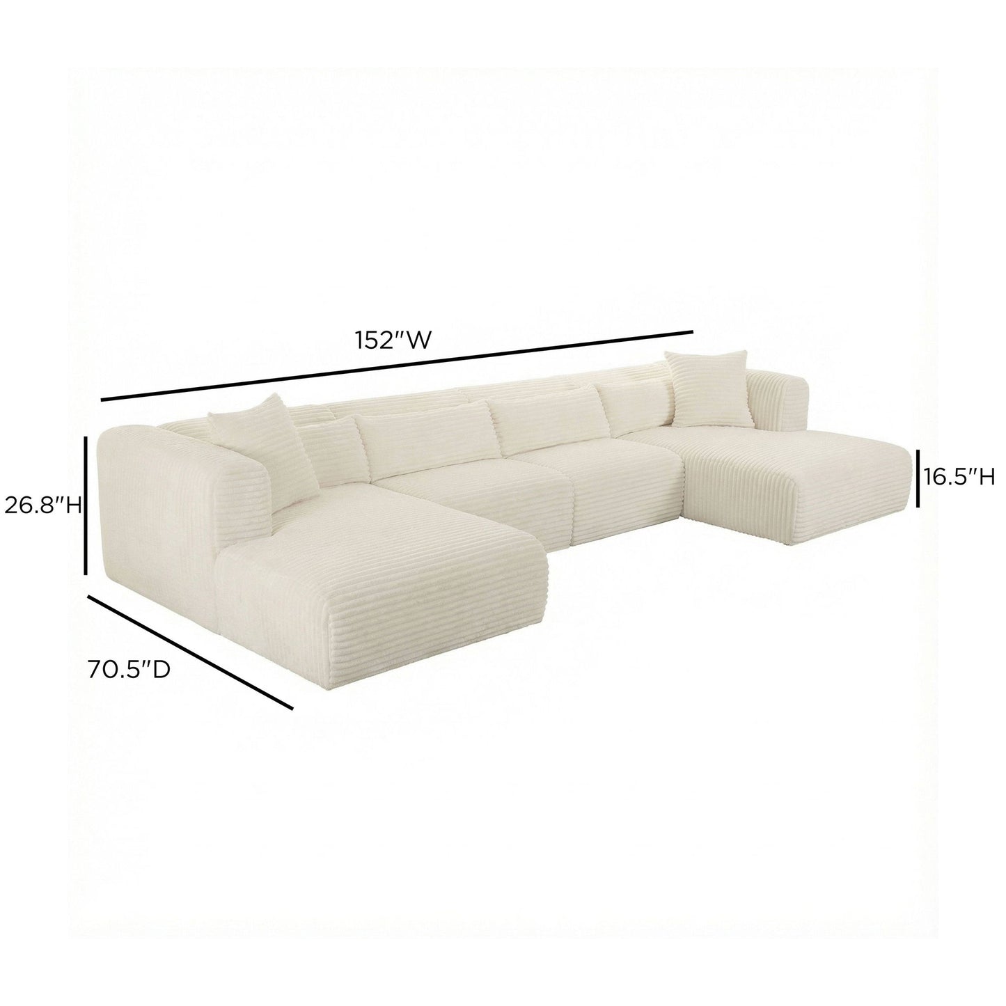 Tarra - Fluffy Oversized Corduroy Modular Sectional