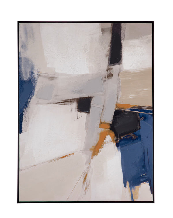 Denisa II Framed Canvas - Beige / Blue