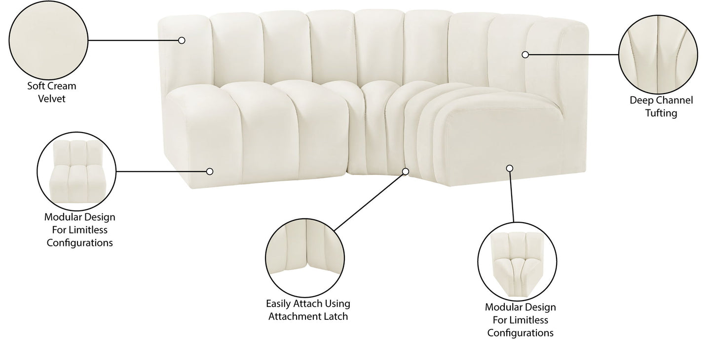 Arc - Velvet 3 Piece Sofa