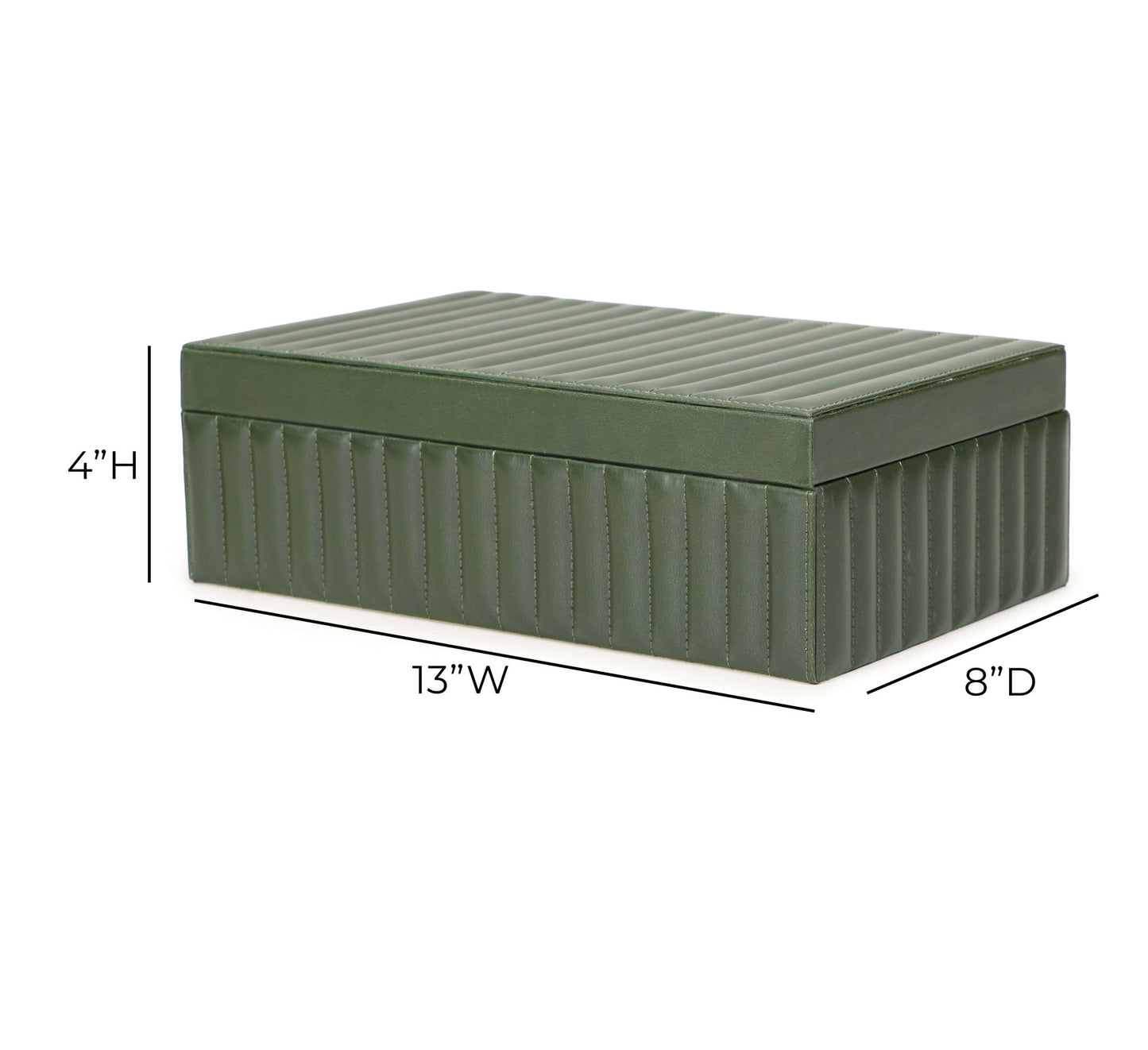 Eton - Ribbed Vegan Leather Hospitality Grade Storage Box - Green