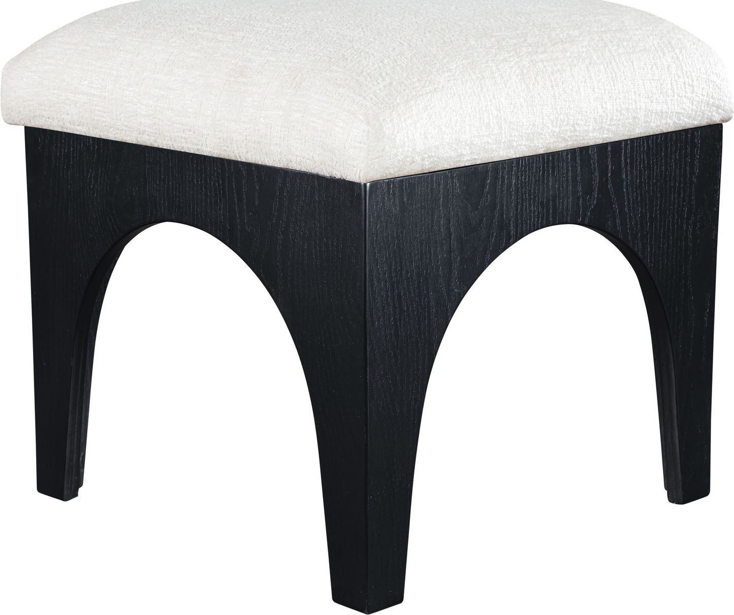 Lawson - Chenille Fabric Ottoman - Black Base