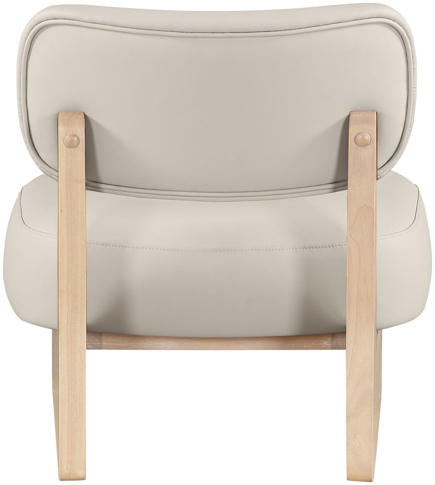 Vetra - Vegan Leather Upholstered Accent Chair With Natural Base