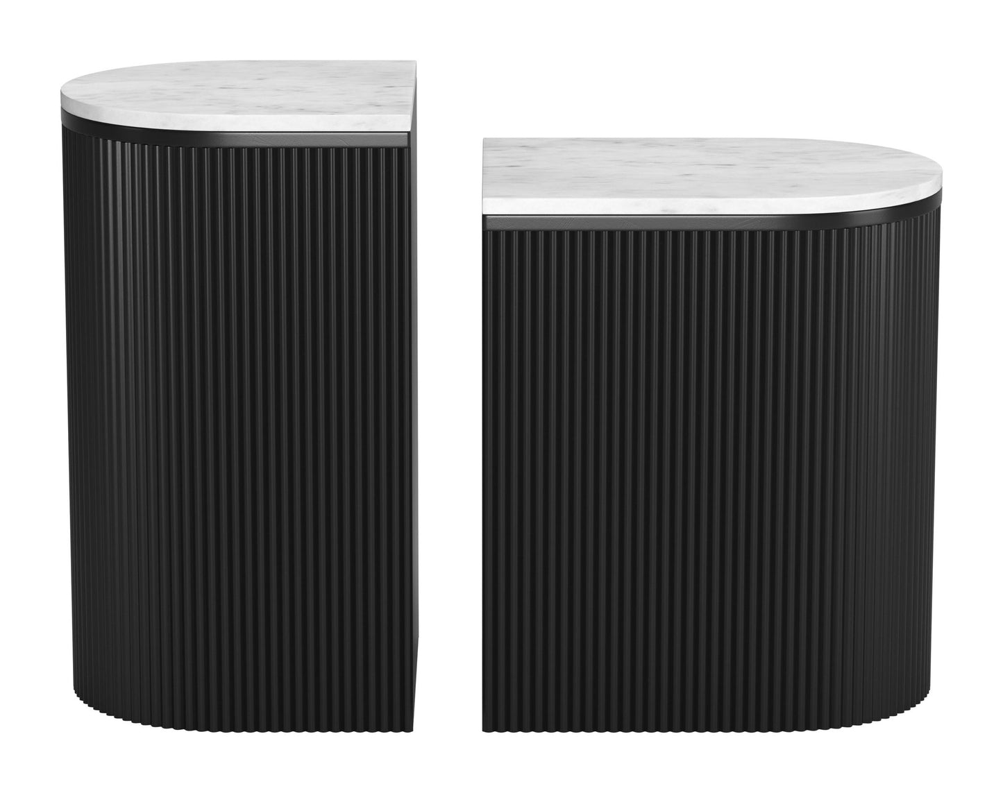 Ormara - Side Table Set - White / Black