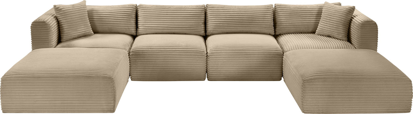 Shaggy - Fabric 6 Piece Modular Sectional With 2 Ottomans