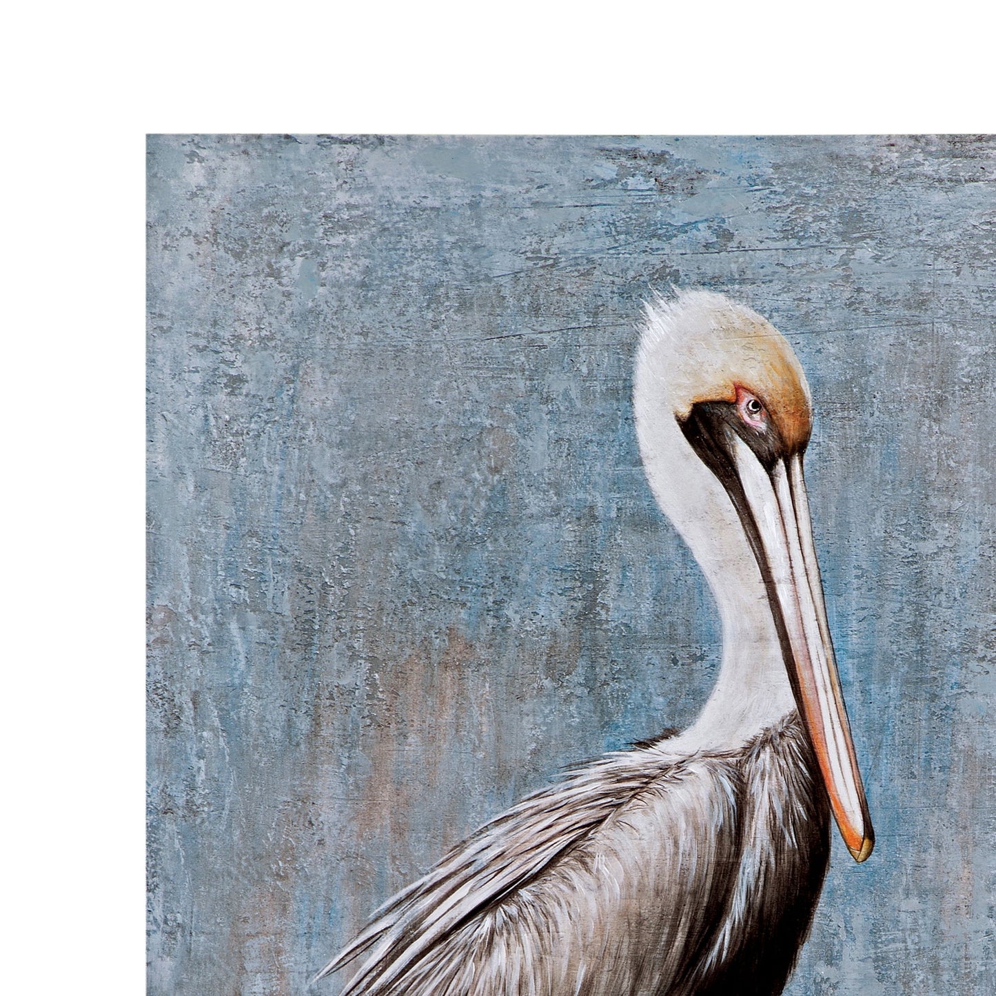 Pelican Canvas Art - Blue / Gray