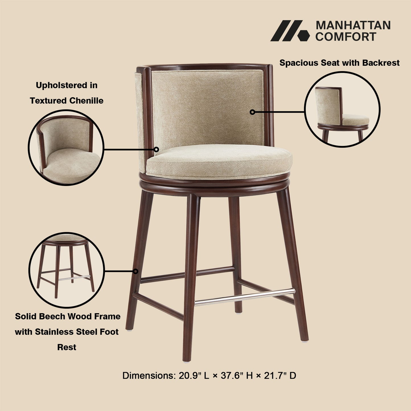 Manhattan Evalyn - Dining Room Counter Stool