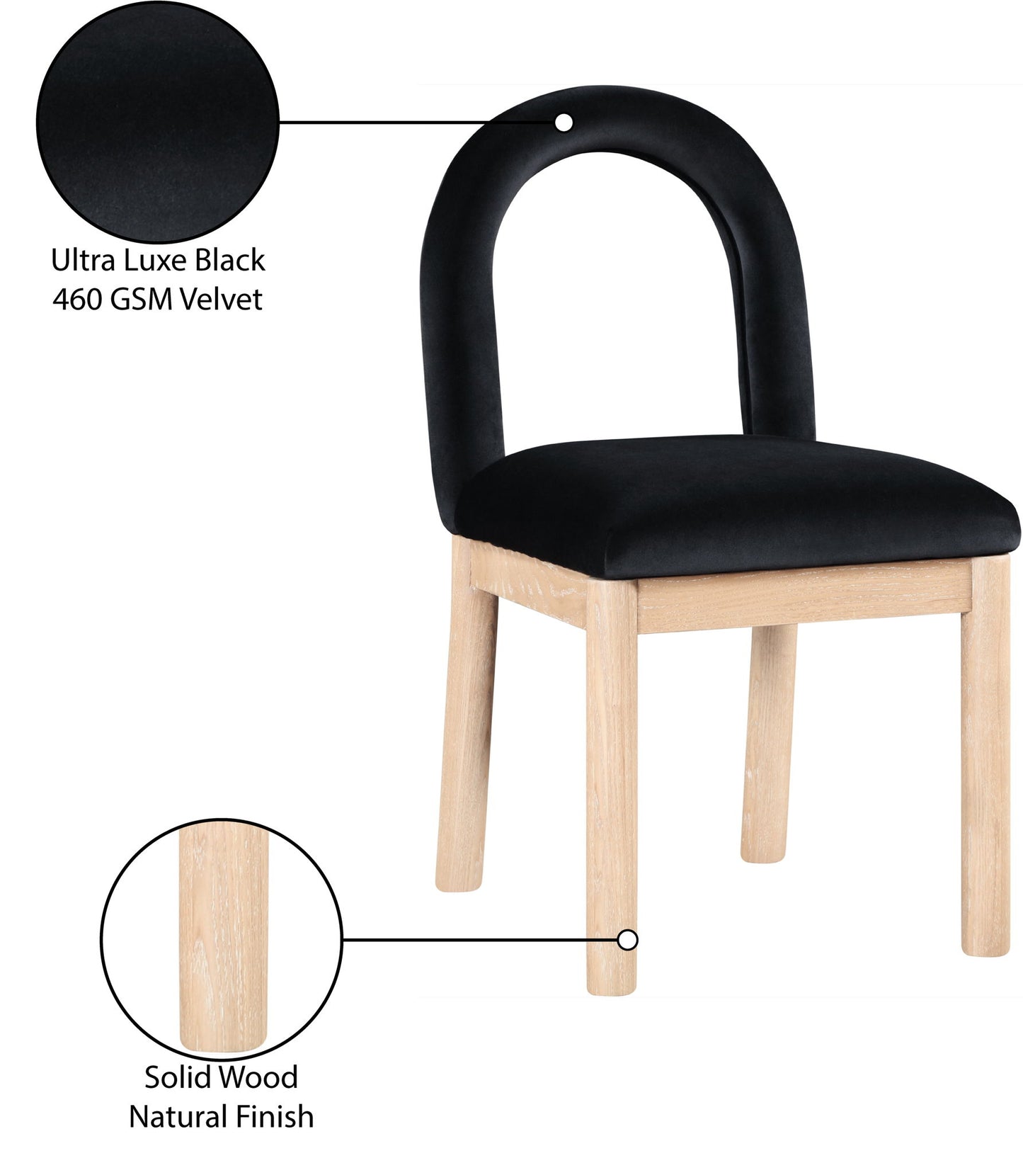 Conrad - Velvet Dining Chair With Natural Legs