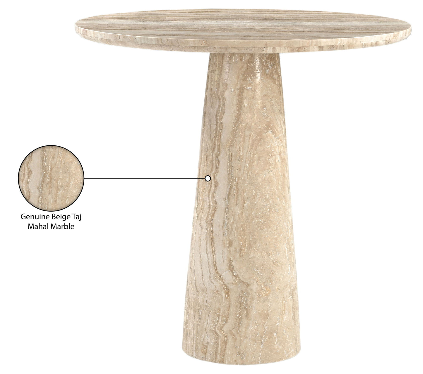 Fontelina - 30" Genuine Marble Bistro Dining Table