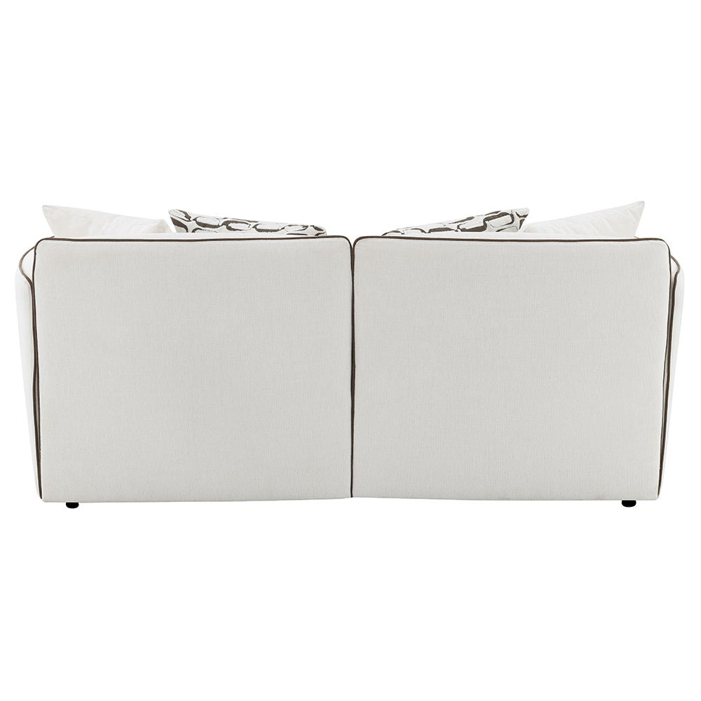 Yolanda - Loveseat With 4 Pillows - Beige Chenille