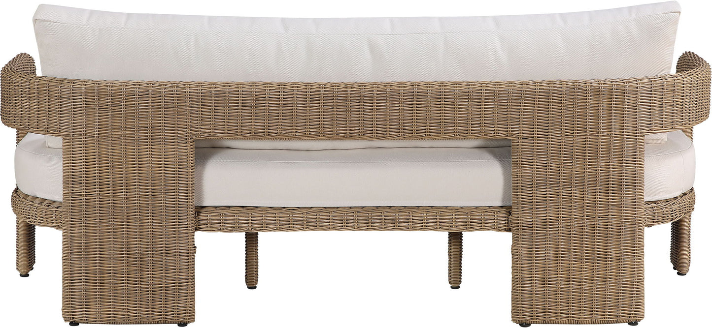 Sandbay - Olefin Water Resistant Fabric And Wicker Outdoor Patio Sofa