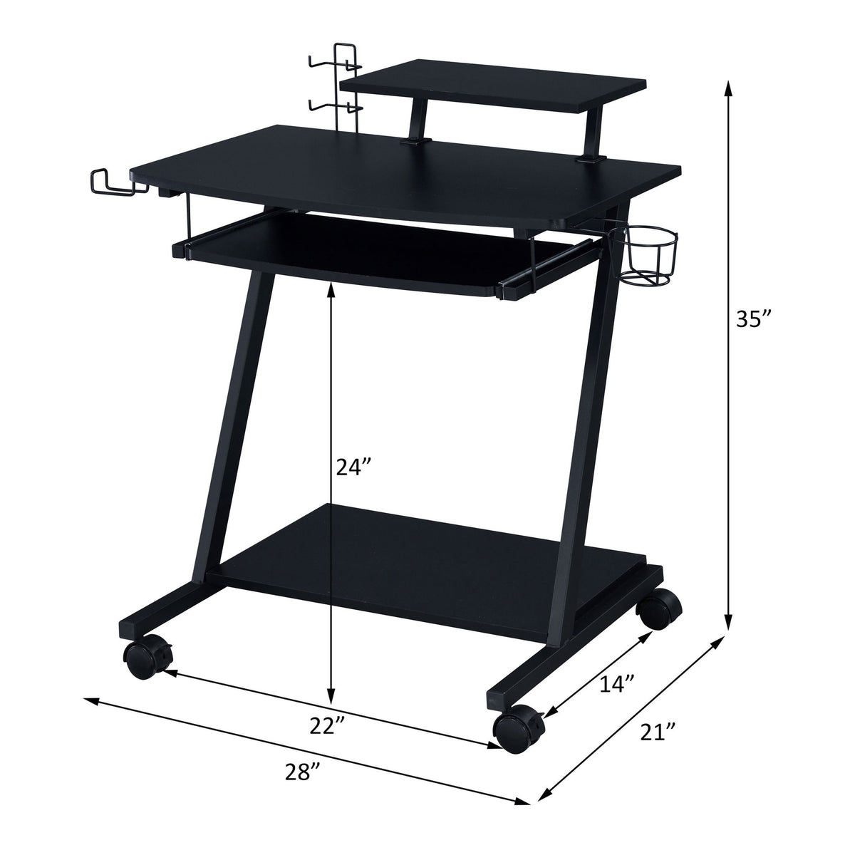 Ordrees - Gaming Desk - Black