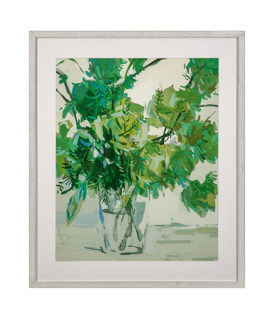 Floral Play I Framed Print - Green