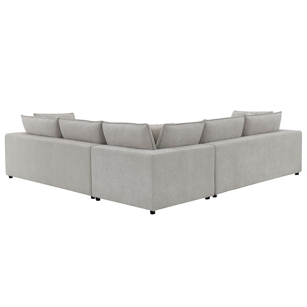 Marisa - Modular Left Facing Loveseat With 2 Pillows - Beige Boucle