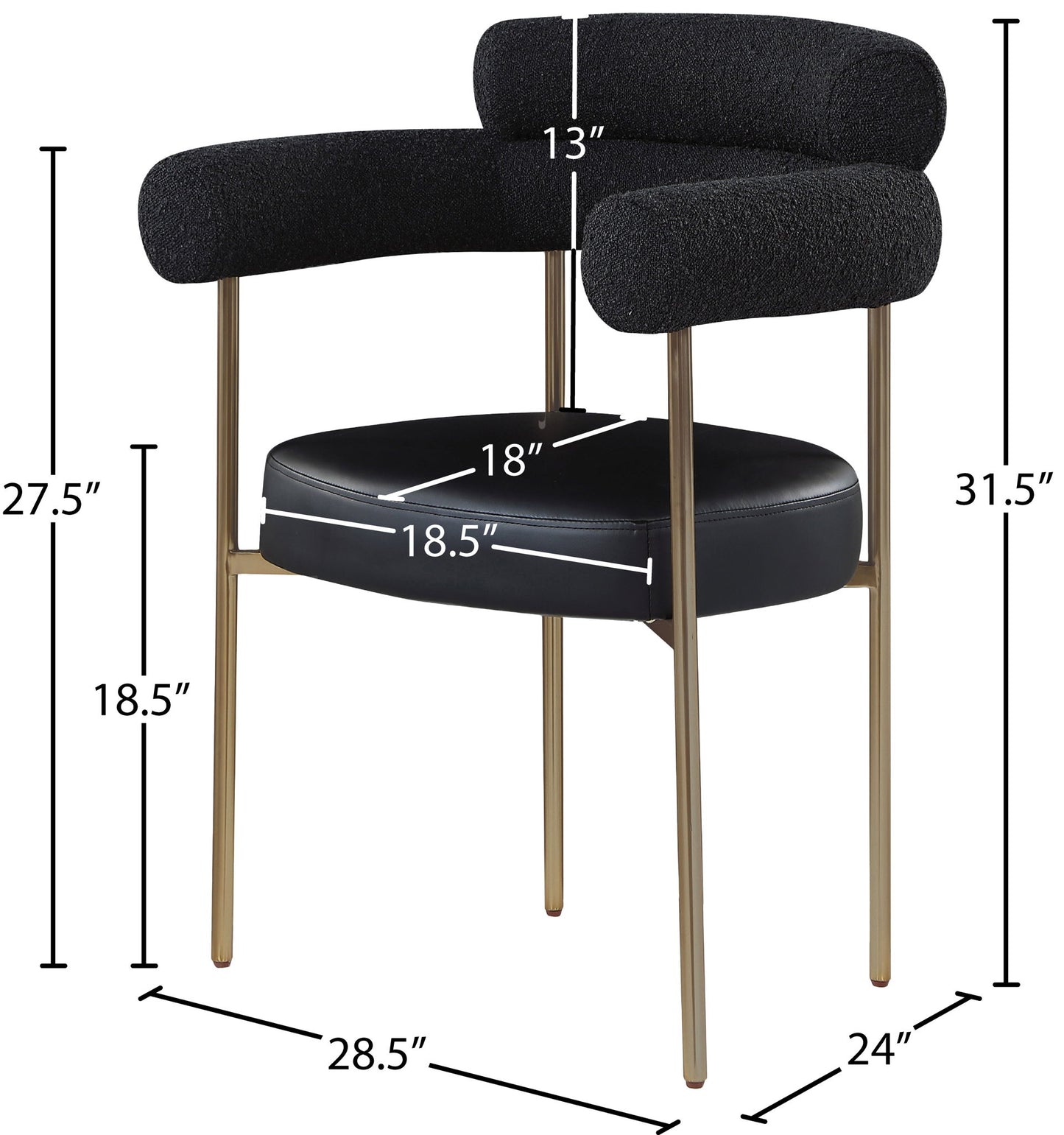 Blake - Dining Chair With Bronze Legs (Set of 2)