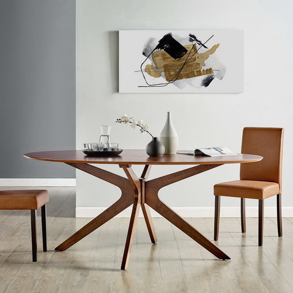 Crossroads Wood Dining Table - 71" Oval, Walnut