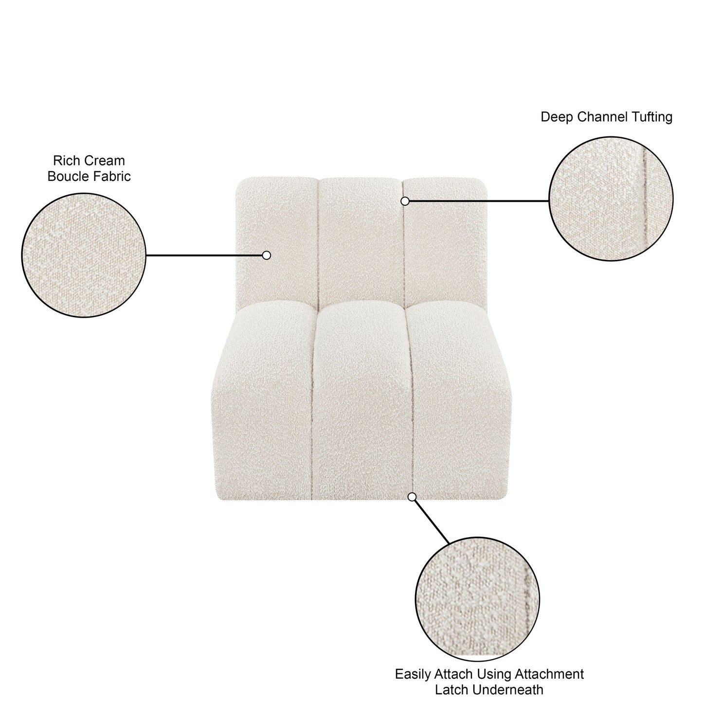 Arc - Boucle Fabric Straight Chair