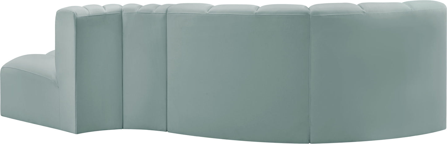 Arc - Faux Leather 4 Piece L-Shaped Modular Sofa