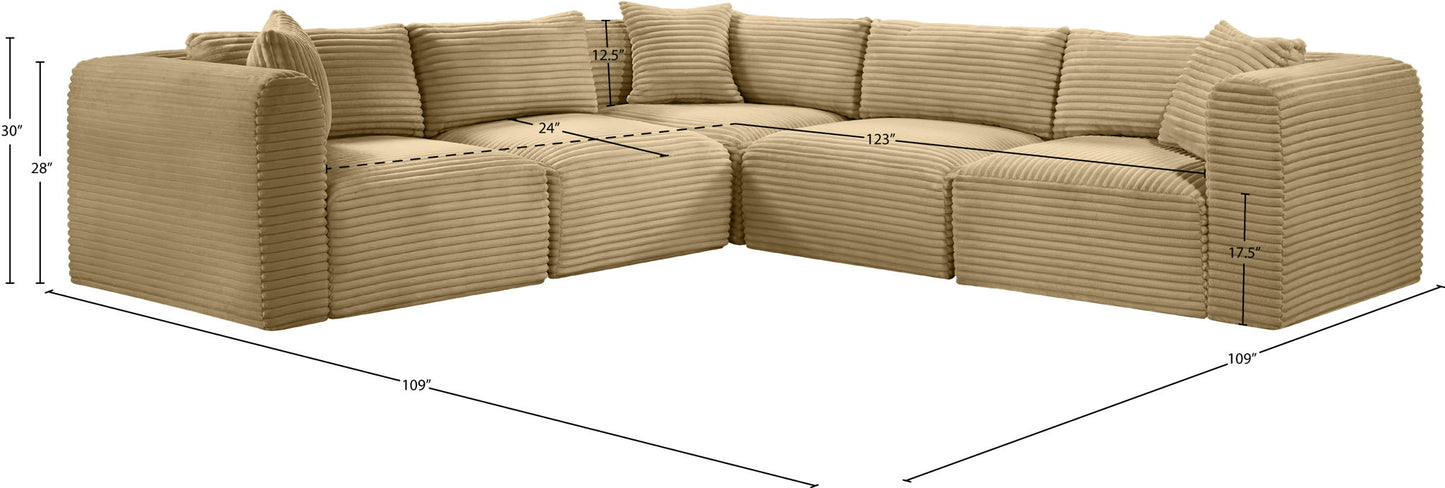 Shaggy - 5 Piece Modular Corner Sectional
