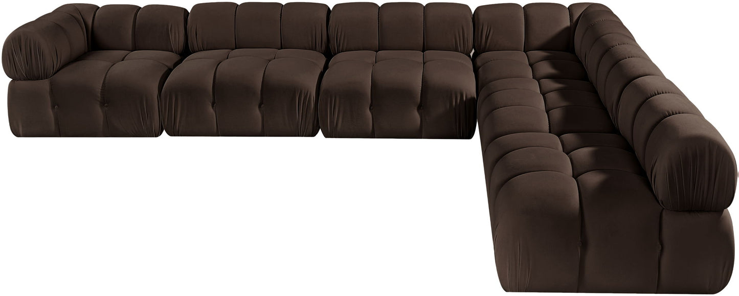Orin - Velvet 6 Piece Modular L-Shaped Sectional