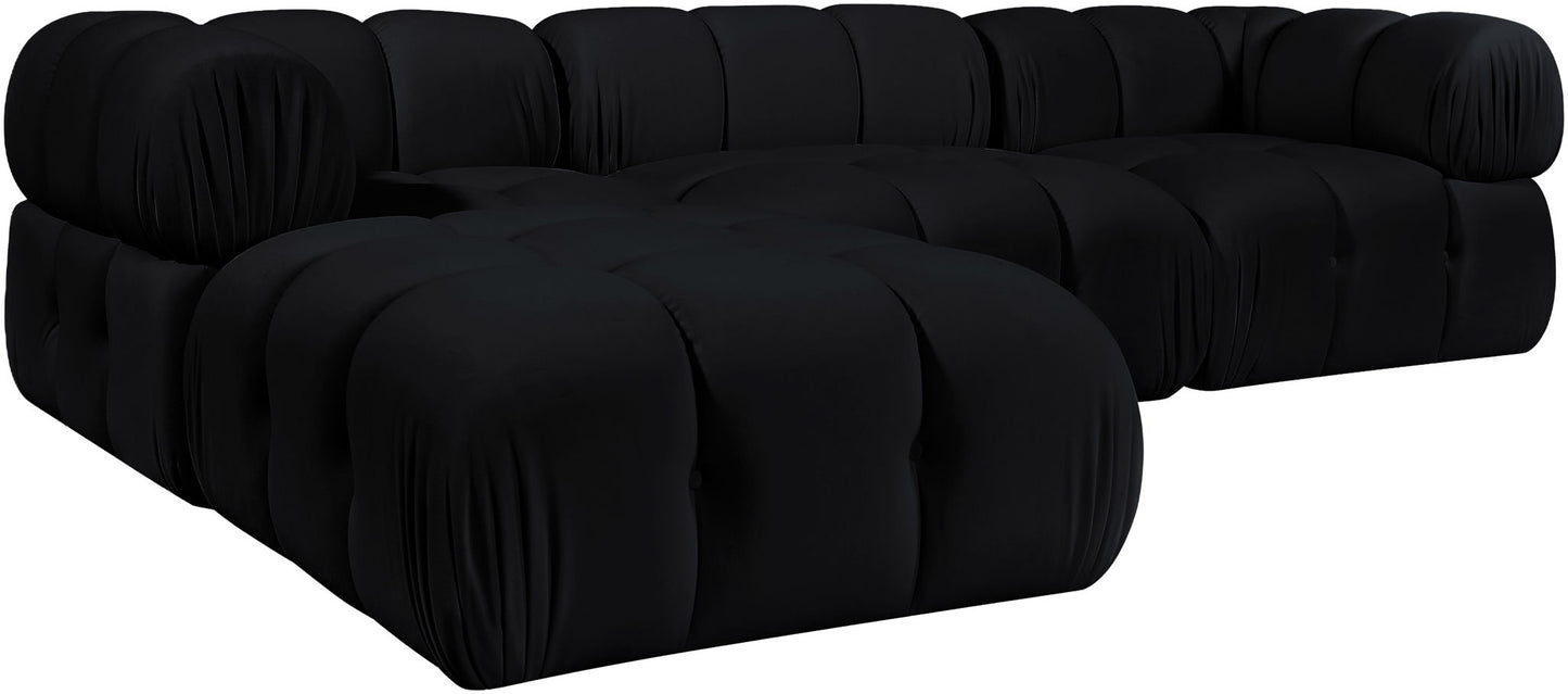 Orin - Velvet 4 Piece Modular Sectional With Chaise