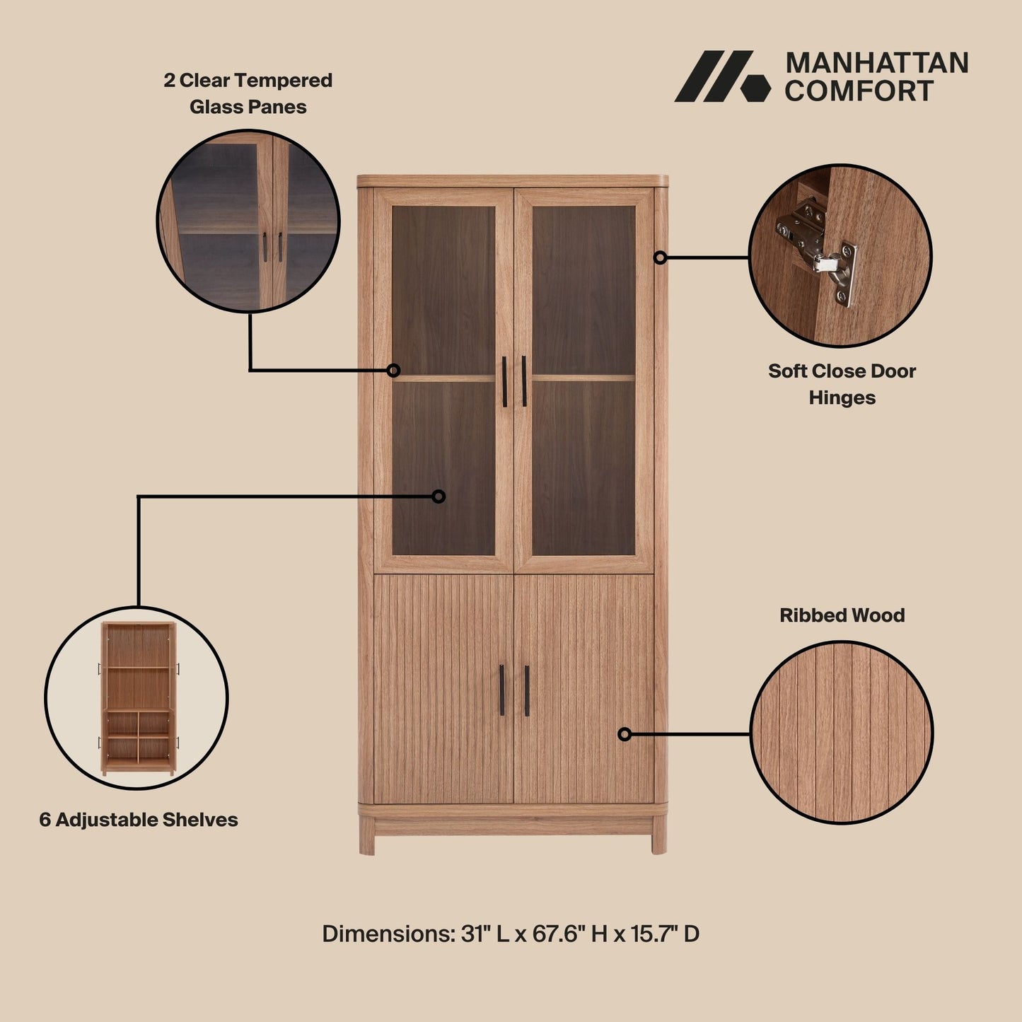 Manhattan Jodie - Bookcase Cabinet