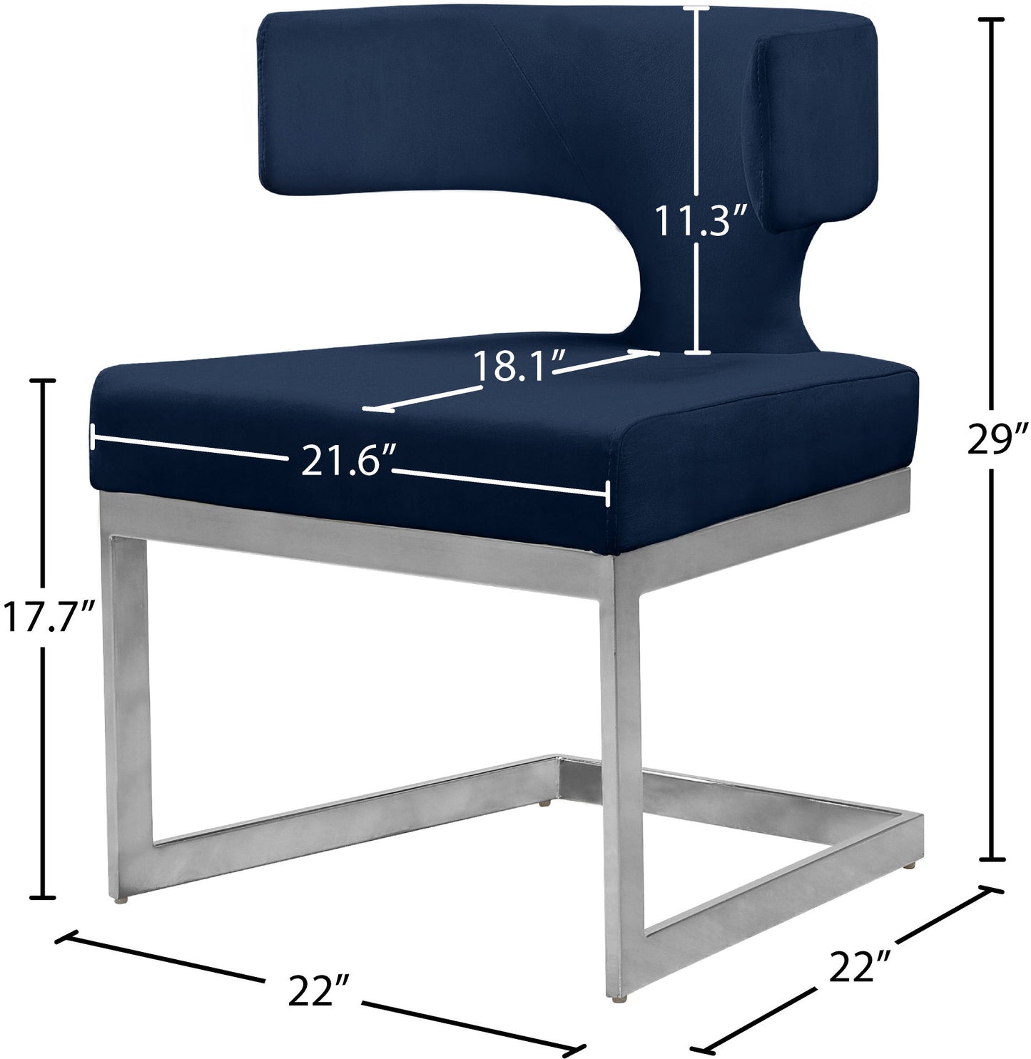 Alexandra - Dining Chair with Chrome Legs