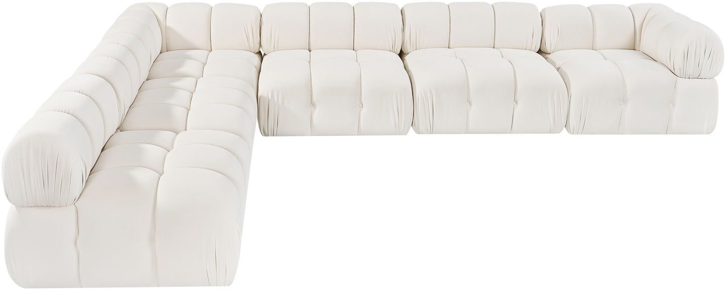 Orin - Velvet 6 Piece Modular L-Shaped Sectional