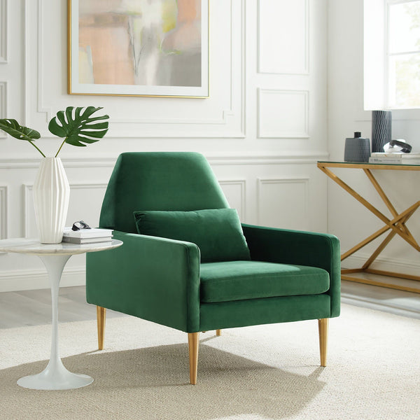 Liliana Performance Velvet Armchair - Emerald