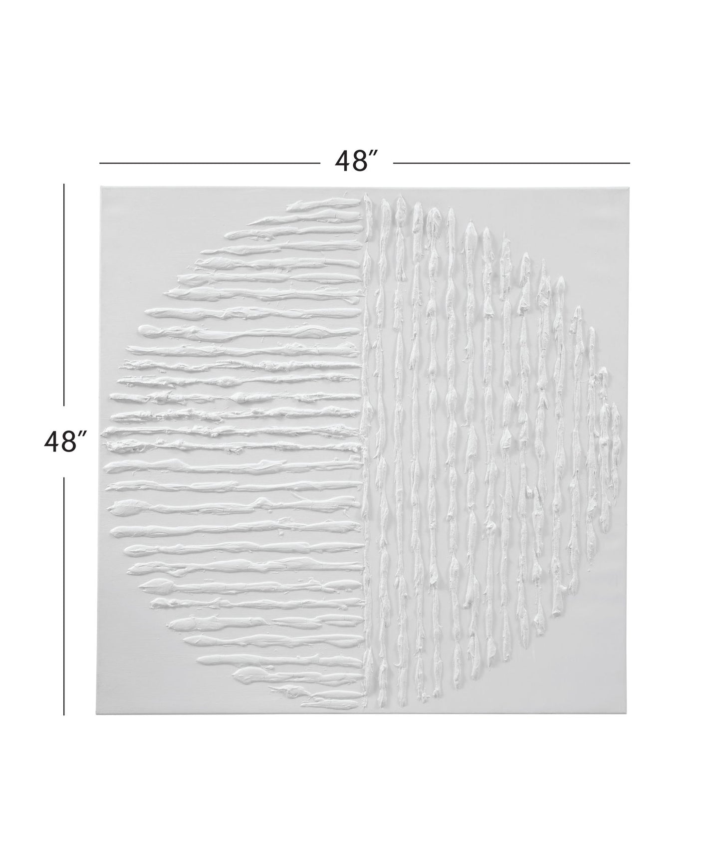 Textured Circle Canvas Art - White