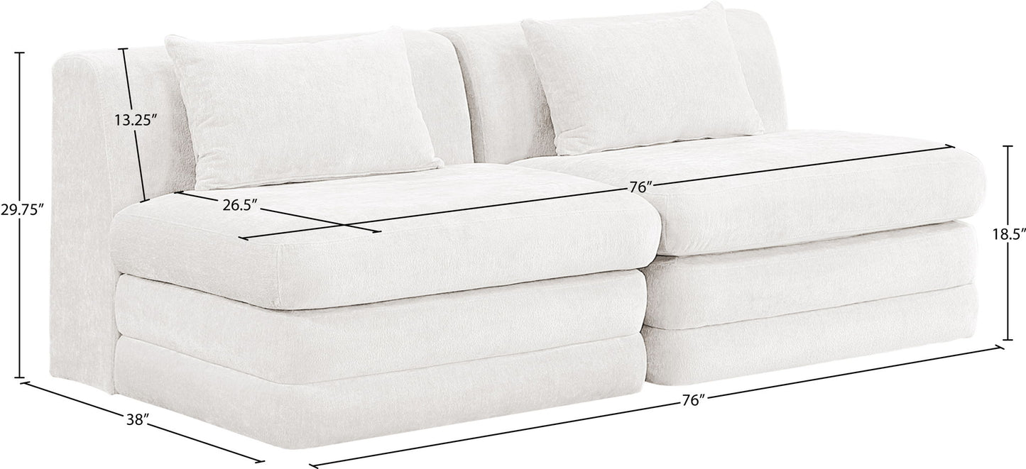 Stellar - 2 Piece 76" Upholstered Modular Armless Loveseat