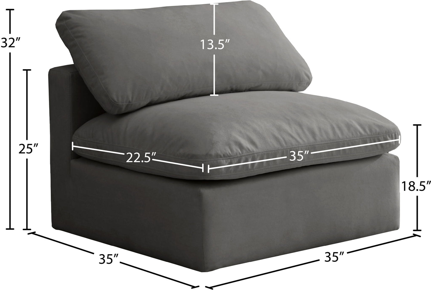 Plush - Modular Armless Chair