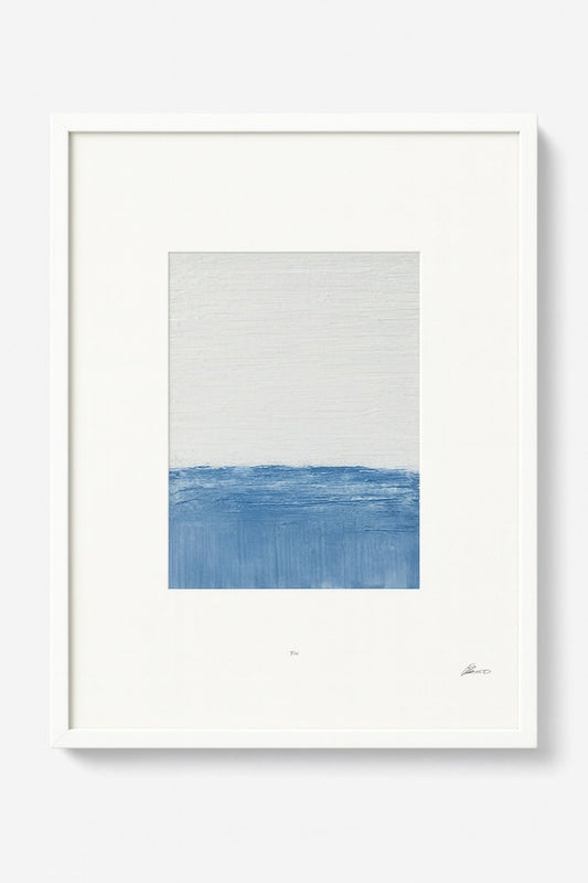 Horizon Blue II Framed Print - White / Blue