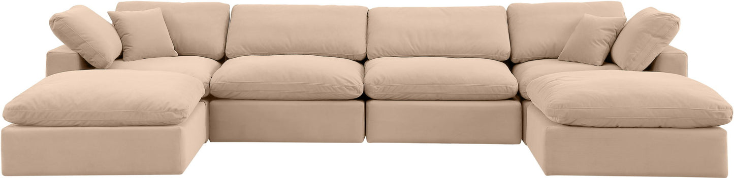Comfy - 6 Piece Velvet Modular Double Chaise Sectional