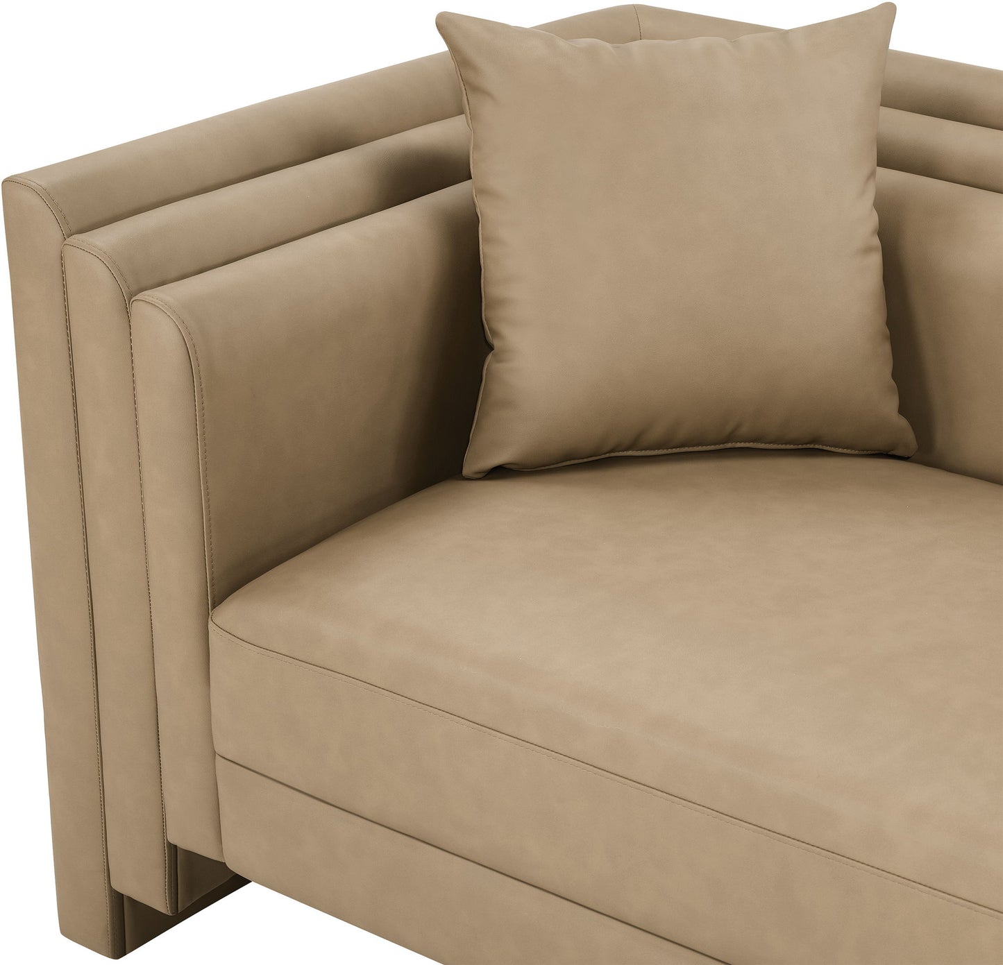 Everett - Vegan Leather 67" Upholstered Loveseat - Tan