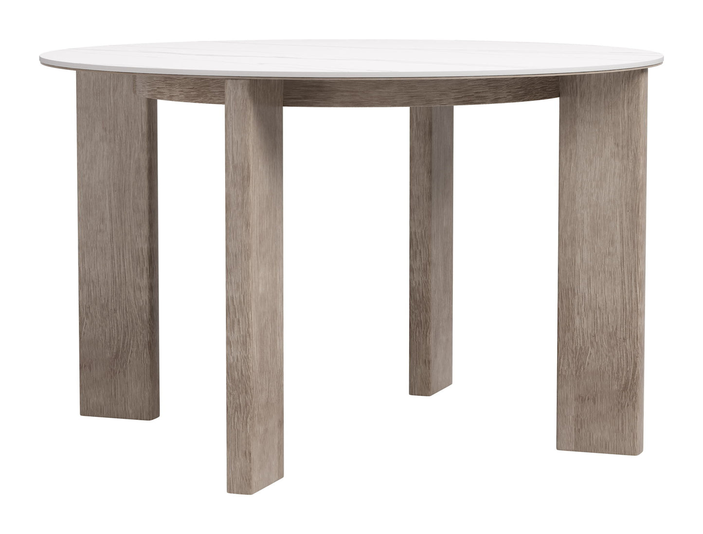 Oceanveil - Round Dining Table - White / Light Brown