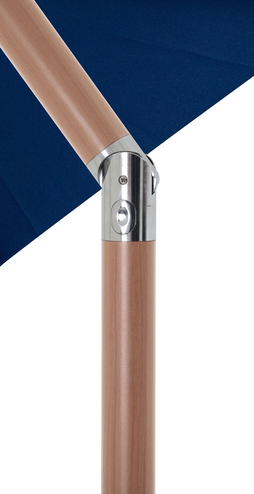 Fiji - Aluminum Patio Umbrella With Square White And Teak Base