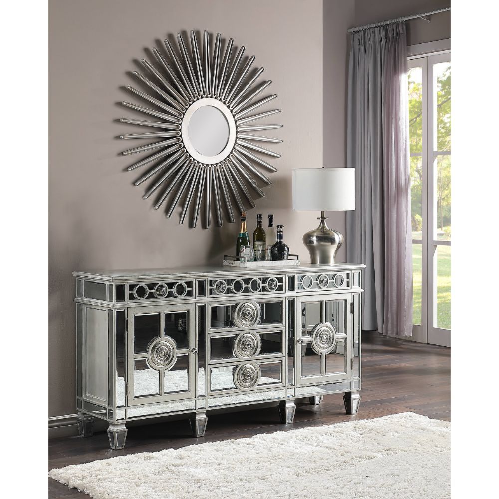 Varian - 36" Server - Mirrored & Antique Platinum