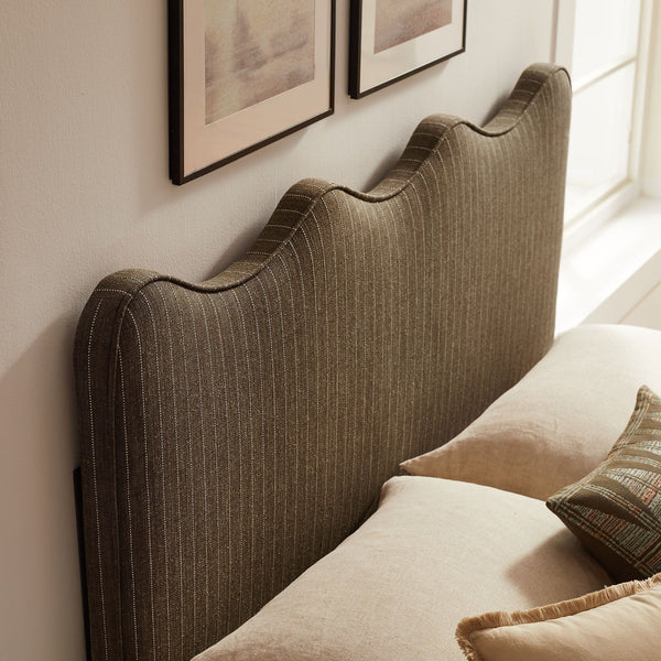 Athena Striped Fabric Upholstered Headboard - Queen, Earth Stripe