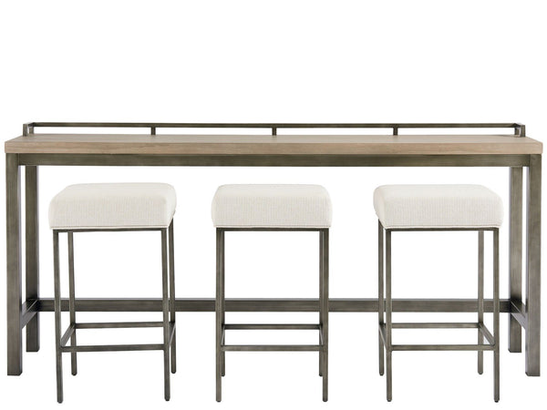 Curated - Mitchell Console Table With 3 Stools - Dark Brown